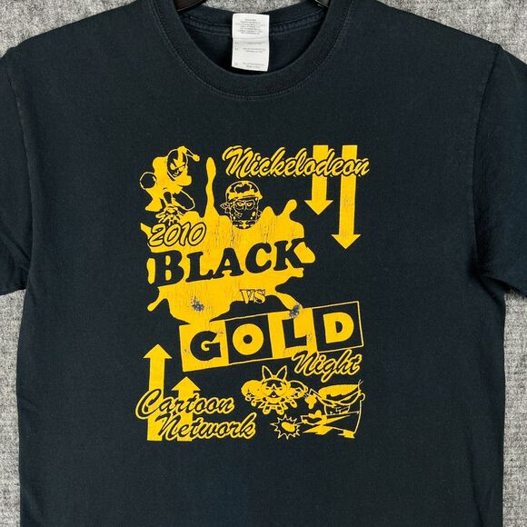 Nickelodeon Shirt Mens Medium Cartoon Network Homemade‎ Black vs Gold Night - Picture 4 of 10